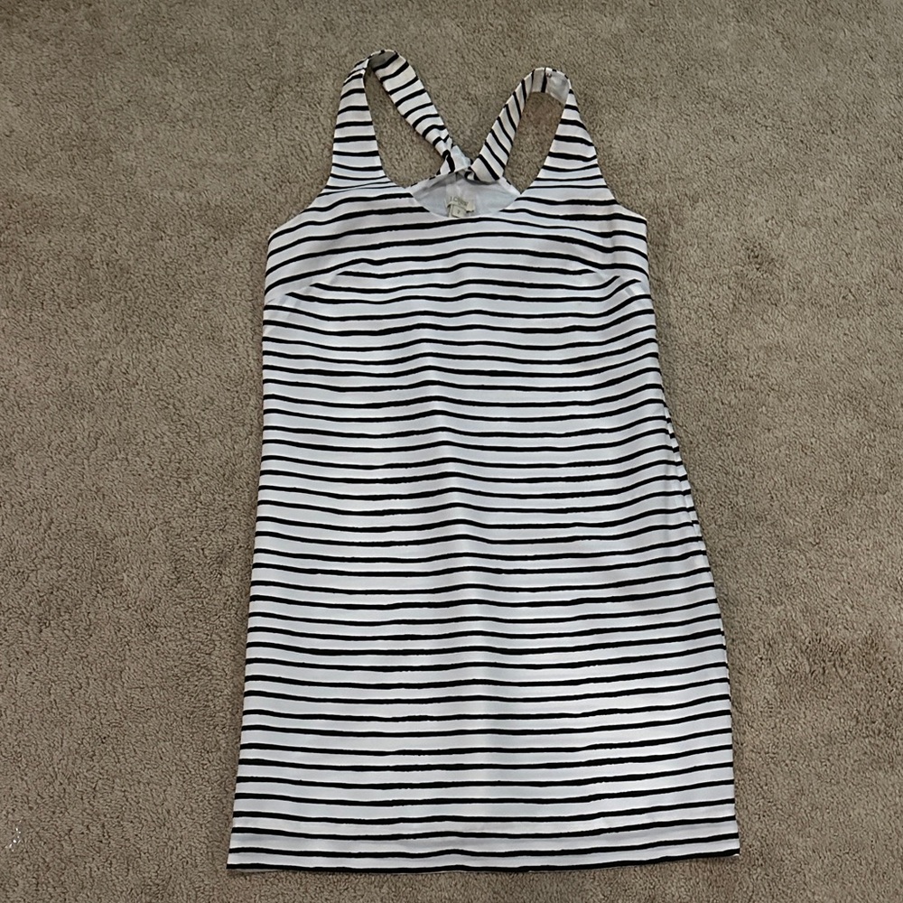 Jcrew Silk Striped Sleeveless Dress